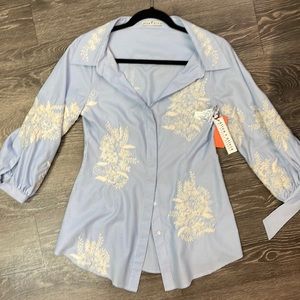 NWT Alice + Olivia Embroidered Top